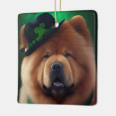 Chow Chow-hond in St. Patrick's Day-jurk Keramisch Ornament (Links)