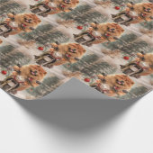 Chow Chow Hond Rijden Motorfiets Kerstmis Cadeaupapier (Hoek)
