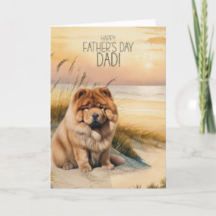 Chow Chow Hond Zondag Strand Vaderdag Feestdagen Kaart