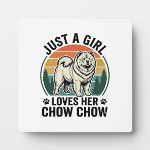 Chow Chow honden shirt vintage meisje hondenliefhe Fotoplaat
