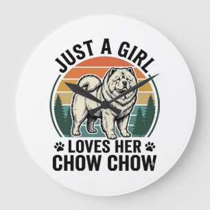Chow Chow honden shirt vintage meisje hondenliefhe Grote Klok