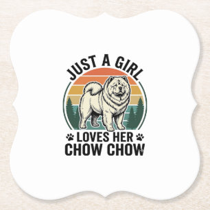 Chow Chow honden shirt vintage meisje hondenliefhe Kartonnen Onderzetters