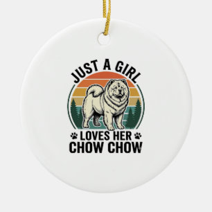 Chow Chow honden shirt vintage meisje hondenliefhe Keramisch Ornament
