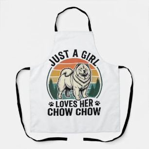 Chow Chow honden shirt vintage meisje hondenliefhe Schort