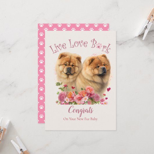 Chow Chow hondenadoptie, Gotcha-dag Kaart (Voorkant / Achterkant in situ)