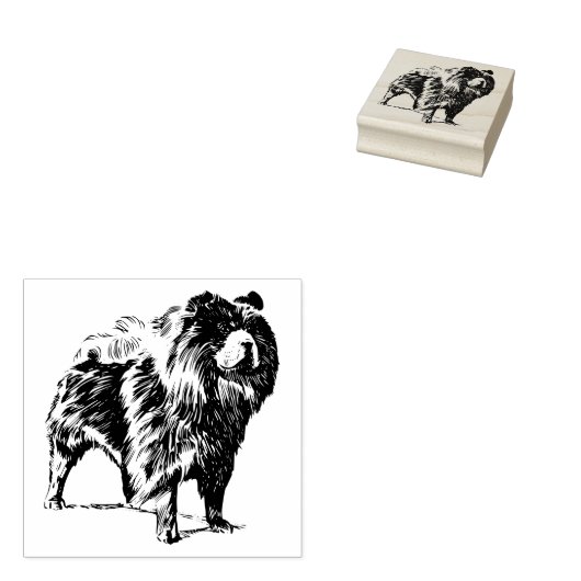 Chow-Chow-Hondenras Rubberstempel (Gestempeld)