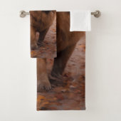 Chow Chow in Autumn Leaves Herfst Inspire Bad Handdoek (Insitu)