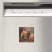 Chow Chow in Autumn Leaves Herfst Inspire Magneet (Insitu (Vaatwasser))