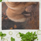 Chow Chow in Autumn Leaves Herfst Inspire Theedoek (Gevouwen)