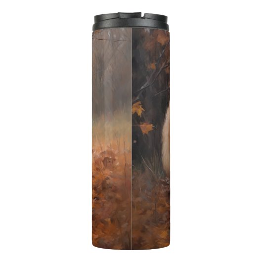 Chow Chow in Autumn Leaves Herfst Inspire Thermosbeker (Achterkant)