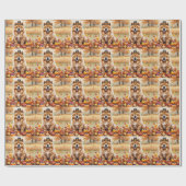 Chow Chow In Autumn verlaat Thanksgiving Cadeaupapier (Vlak)