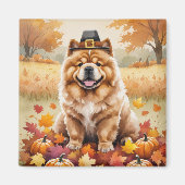 Chow Chow In Autumn verlaat Thanksgiving Magneet (Voorkant)