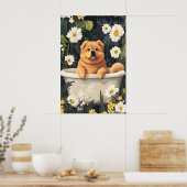 Chow Chow In Bathtub Poster, Funny Dog Poster (Cuisine)