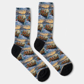 Chow Chow Kerstboot Vakantie Sokken (Rechts)