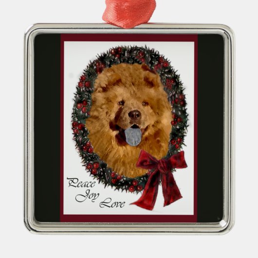 Chow Chow kerstversiering Metalen Ornament (Voorkant)