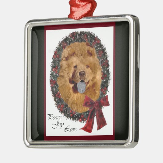 Chow Chow kerstversiering Metalen Ornament (Links)