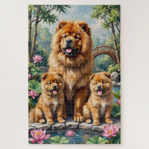 Chow Chow Lotus Tuin Kunst Legpuzzel