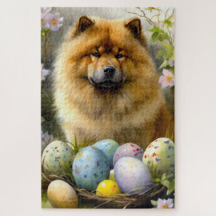 Chow Chow met Paaseieren Vakantie Legpuzzel