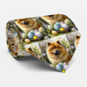 Chow Chow met Paaseieren Vakantie Stropdas (Opgerold)