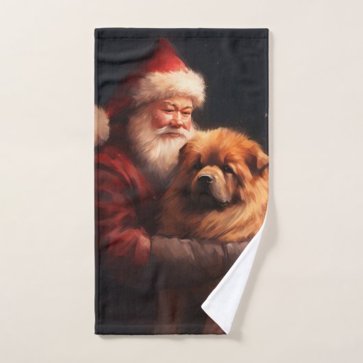 Chow Chow met Sinterklaas Feestelijke Kerstmis Bad Handdoek (Handdoek)
