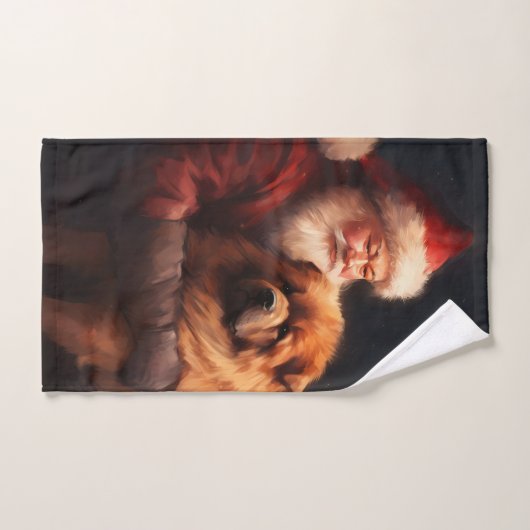 Chow Chow met Sinterklaas Feestelijke Kerstmis Bad Handdoek (Handdoek)