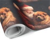 Chow Chow met Sinterklaas Feestelijke Kerstmis Cadeaupapier (Rol Hoek)
