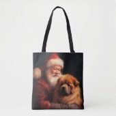 Chow Chow met Sinterklaas Feestelijke Kerstmis Draagtas (Voorkant)