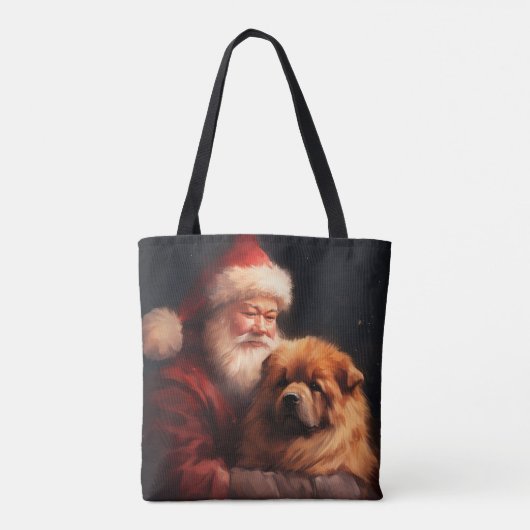 Chow Chow met Sinterklaas Feestelijke Kerstmis Draagtas (Achterkant)