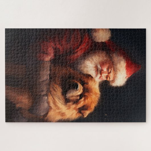 Chow Chow met Sinterklaas Feestelijke Kerstmis Legpuzzel (Horizontaal)