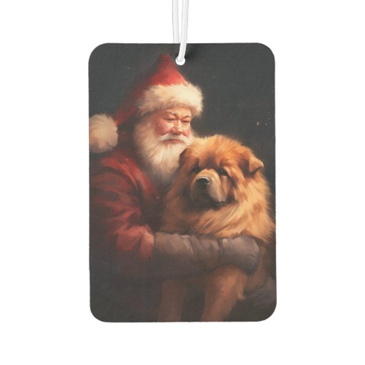 Chow Chow met Sinterklaas Feestelijke Kerstmis Luchtverfrisser (Achterkant)