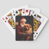 Chow Chow met Sinterklaas Feestelijke Kerstmis Pokerkaarten (Achterkant)
