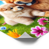 Chow Chow moeder en haar puppy Poster (Hoek)