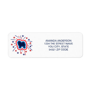 Chow Chow Patriottisch Rood Wit Blauw Retouradres Etiket