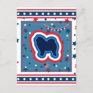 Chow Chow Patriottisch Rood Wit En Blauw 4 Juli Feestdagenkaart