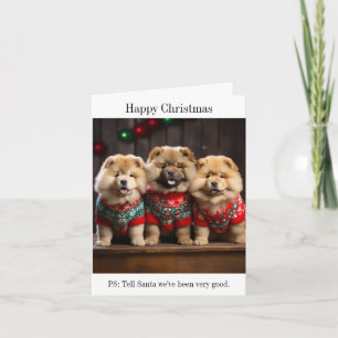 Chow Chow Puppies Kerst Kaart