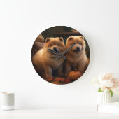 Chow Chow Puppy Herfst Delight Pompoen Grote Klok (Huis)