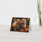 Chow Chow Puppy Herfst Delight Pompoen Kaart (Voorkant)