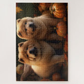 Chow Chow Puppy Herfst Delight Pompoen Legpuzzel (Verticaal)