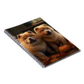 Chow Chow Puppy Herfst Delight Pompoen Notitieboek (Rechterzijde)
