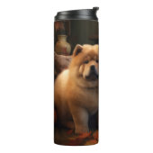 Chow Chow Puppy Herfst Delight Pompoen Thermosbeker (Gedraaid links)