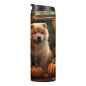 Chow Chow Puppy Herfst Delight Pompoen Thermosbeker (Geroteerd rechts)