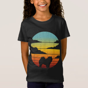 Chow Chow Retro 60s 70s ZonnesetHondenliefhebbers T-shirt