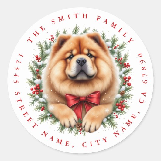 Chow Chow Ronde Stickers (Voorkant)