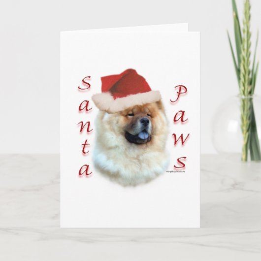 Chow Chow Santa Paws Feestdagen Kaart (Voorkant)