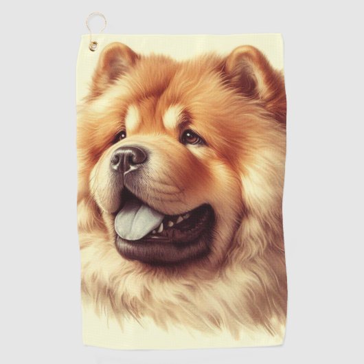 Chow-Chow Schilderen Golfhanddoek (Voorkant)