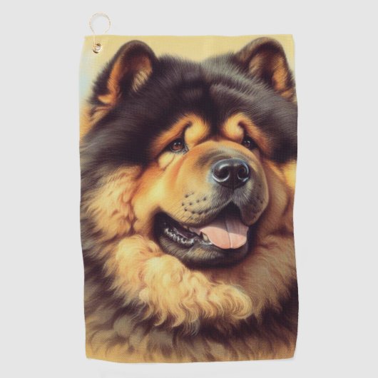Chow-Chow Schilderen Golfhanddoek (Voorkant)
