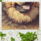  Chow-Chow Schilderen Theedoek (Gevouwen)