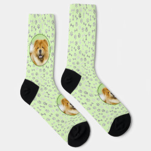 Chow Chow Schilderij - Mooie Originele Honden Kuns Sokken