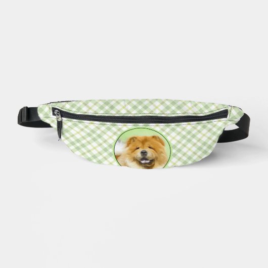 Chow Chow Schilderij Rood Ruw Schattige Originele  Heuptasje (Voorkant)