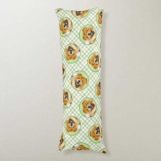 Chow Chow Schilderij Rood Ruw Schattige Originele Lichaamskussen (Voorkant Verticaal)